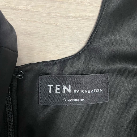 Ten By Babaton satin v neck mini dress black, size 0 - Picture 10 of 14